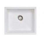 Carysil White Single Bowl Granite Kitchen/Laundry Sink Top/Flush/Under Mount 533 x 457 x 205mm
